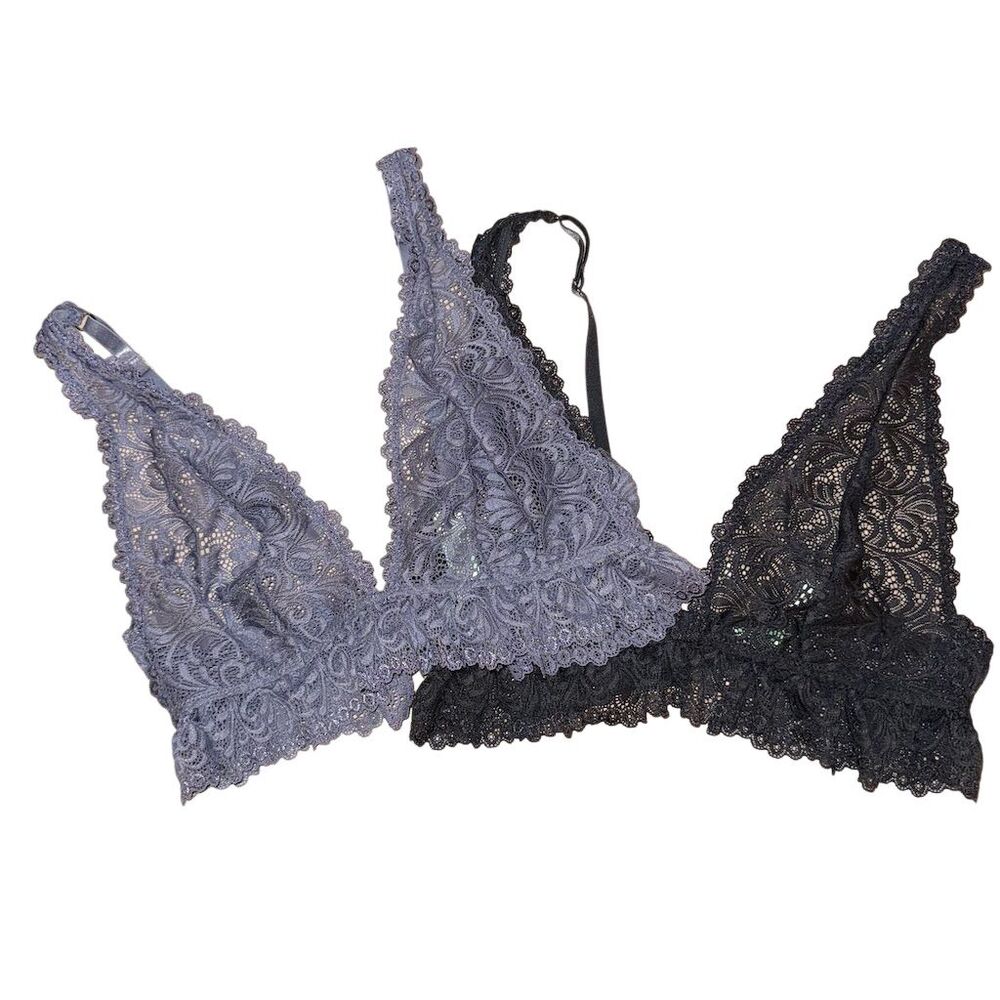 Honeydew Intimates Women's‎ Lace Bralette Set Medium Black & Grey NWOT